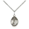 Sterling Silver St. Rocco Patron Saint Medal Necklace Small 1/2 x 1/4 18 Inch Chain Bliss