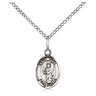 Sterling Silver St. Uriel Patron Saint Medal Necklace 1/2 x 1/4 with 18 inch Chain by Bliss