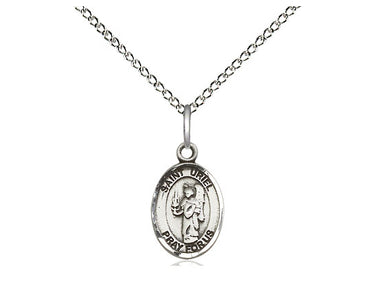 Sterling Silver St. Uriel Patron Saint Medal Necklace 1/2 x 1/4 with 18 inch Chain by Bliss