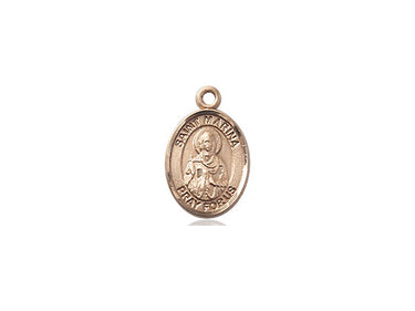14kt Solid Gold St. Marina Patron Saint Medal Pendant 1/2 x 1/4 inch by Bliss Manufacturing