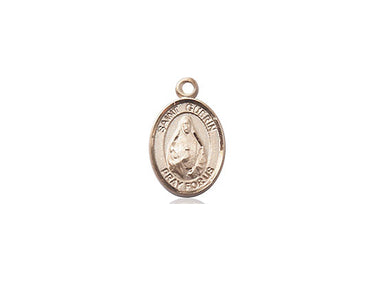 14kt solid gold St. Theodore Guerin patron saint medal pendant 1/2 x 1/4 handmade by Bliss