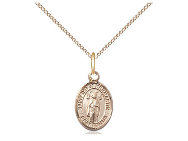 14kt Gold Filled St. Ivo Small Patron Saint Medal Necklace 1/2 x 1/4 on 18 Inch Chain by Bliss