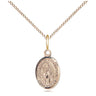Gold filled Our Lady of Assumption medal necklace 1/2 inch by 1/4 inch on 18 inch chain by Bliss