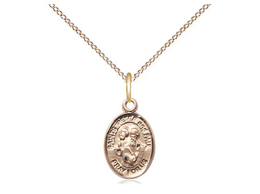 Small Gold Filled St. Peter patron saint medal necklace with 18 inch chain by Bliss Manufacturing