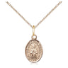 Gold Filled Our Lady of Rosa Mystica Medal Necklace, Small 1/2 x 1/4 inch pendant on 18 inch chain by Bliss