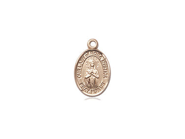 14kt Solid Gold Our Lady of Rosa Mystica Medal Pendant 1/2 x 1/4 Small Size Handmade by Bliss