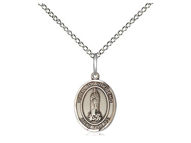 Small sterling silver Our Lady of Kibeho medal necklace with 18 inch chain by Bliss Manufacturing USA