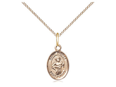 14kt Gold Filled St. Dismas Small Patron Saint Medal Necklace 1/2 x 1/4 inch with 18 inch Chain by Bliss