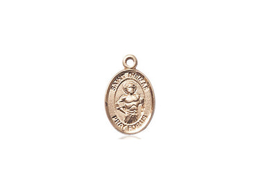 14kt Solid Gold St. Dismas Small Patron Saint Medal Pendant 1/2 x 1/4 inch Handcrafted by Bliss
