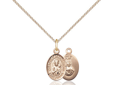 Gold Filled Our Lady of Czestochowa medal necklace with 18 inch chain, small 1/2 x 1/4 inch pendant, handmade in USA by Bliss