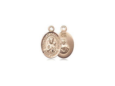 14kt Solid Gold Small Our Lady of Czestochowa Black Madonna Medal Pendant 1/2x1/4 by Bliss