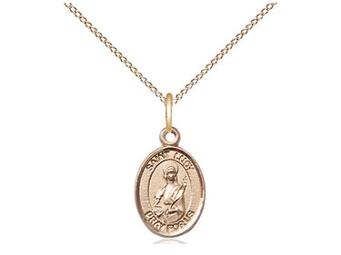 14kt Gold Filled Small St. Lucy Patron Saint Medal Necklace 1/2 x 1/4 inch with 18 inch Chain by Bliss