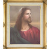 Head of Christ Jesus Catholic framed wall art 16x20 linen print antique gold frame Adolfo Simeone