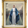 Our Lady of Grace Miraculous Medal Catholic wall art 16x20 framed print antique gold wood frame Adolfo Simeone
