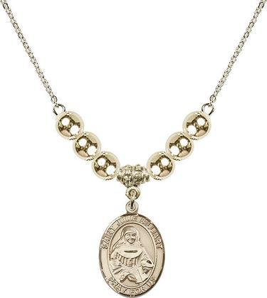 Saint Julie Billiart Crystal Necklace | 3/4 inch | 6mm Beads _x0014_ 14kt Gold Filled