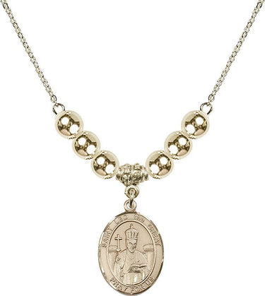 Saint Leo the Great Crystal Necklace | 3/4 inch | 6mm Beads _x0014_ 14kt Gold Filled