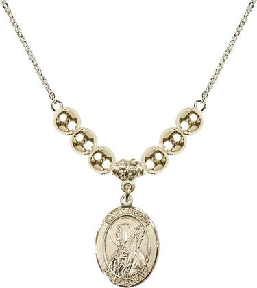 Saint Brigid of Ireland Crystal Necklace | 3/4 inch | 6mm Beads _x0014_ 14kt Gold Filled