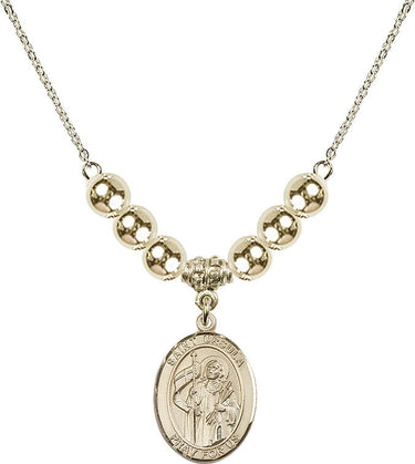Saint Ursula Crystal Necklace | 3/4 inch | 6mm Beads _x0014_ 14kt Gold Filled