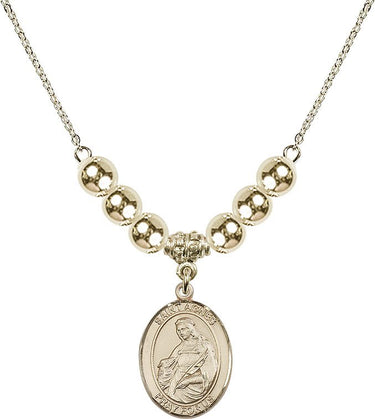 Saint Agnes of Rome Crystal Necklace | 3/4 inch | 6mm Beads _x0014_ 14kt Gold Filled