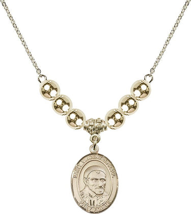 Saint Vincent de Paul Crystal Necklace | 3/4 inch | 6mm Beads _x0014_ 14kt Gold Filled