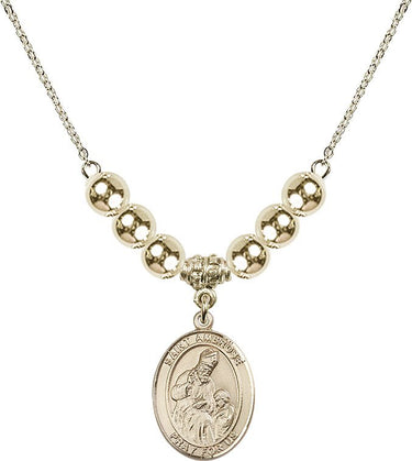 Saint Ambrose Crystal Necklace | 3/4 inch | 6mm Beads _x0014_ 14kt Gold Filled
