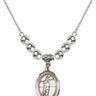 Saint Christopher Crystal Necklace | 3/4 inch | 6mm Beads _x0014_ Sterling Silver