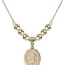 Saint Christopher Crystal Necklace | 3/4 inch | 6mm Beads _x0014_ 14kt Gold Filled