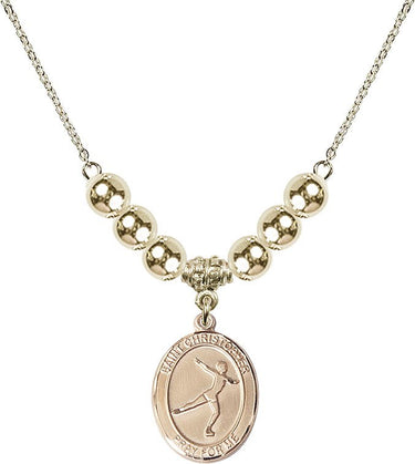 Saint Christopher Crystal Necklace | 3/4 inch | 6mm Beads _x0014_ 14kt Gold Filled