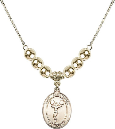 Saint Christopher Crystal Necklace | 3/4 inch | 6mm Beads _x0014_ 14kt Gold Filled