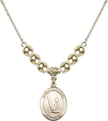 Saint Christopher Crystal Necklace | 3/4 inch | 6mm Beads _x0014_ 14kt Gold Filled