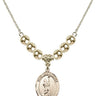 Saint Christopher Cross Crystal Necklace | 3/4 inch | 6mm Beads _x0014_ 14kt Gold Filled