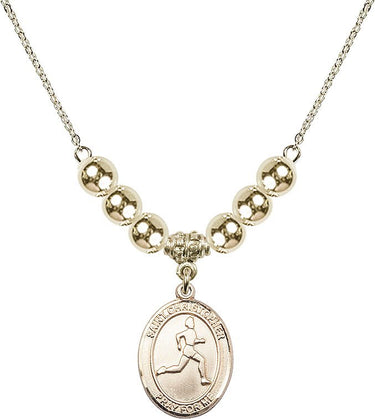 Saint Christopher Crystal Necklace | 3/4 inch | 6mm Beads _x0014_ 14kt Gold Filled