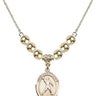 Saint Christopher Crystal Necklace | 3/4 inch | 6mm Beads _x0014_ 14kt Gold Filled