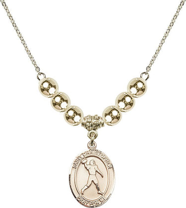 Saint Christopher Crystal Necklace | 3/4 inch | 6mm Beads _x0014_ 14kt Gold Filled