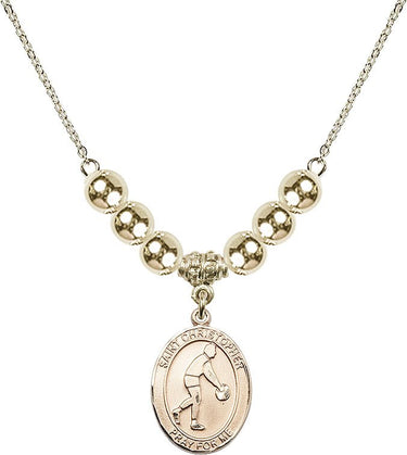 Saint Christopher Crystal Necklace | 3/4 inch | 6mm Beads _x0014_ 14kt Gold Filled
