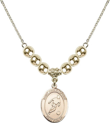 Saint Christopher Crystal Necklace | 3/4 inch | 6mm Beads _x0014_ 14kt Gold Filled