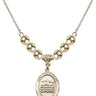 Saint Christopher Crystal Necklace | 3/4 inch | 6mm Beads _x0014_ 14kt Gold Filled