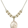 Saint Sebastian Crystal Necklace | 3/4 inch | 6mm Beads _x0014_ 14kt Gold Filled