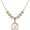 Saint Sebastian Crystal Necklace | 3/4 inch | 6mm Beads _x0014_ 14kt Gold Filled