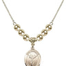 Saint Sebastian Crystal Necklace | 3/4 inch | 6mm Beads _x0014_ 14kt Gold Filled