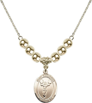 Saint Sebastian Crystal Necklace | 3/4 inch | 6mm Beads _x0014_ 14kt Gold Filled