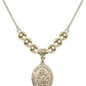 Saint Sebastian Crystal Necklace | 3/4 inch | 6mm Beads _x0014_ 14kt Gold Filled