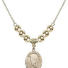Saint Sebastian Crystal Necklace | 3/4 inch | 6mm Beads _x0014_ 14kt Gold Filled