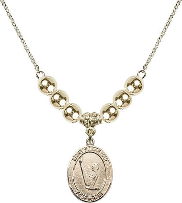 Saint Sebastian Crystal Necklace | 3/4 inch | 6mm Beads _x0014_ 14kt Gold Filled