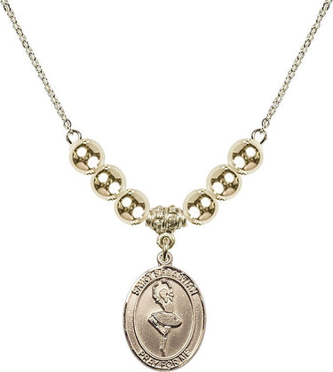 Saint Sebastian Crystal Necklace | 3/4 inch | 6mm Beads _x0014_ 14kt Gold Filled