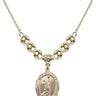 Saint Sebastian Cross Crystal Necklace | 3/4 inch | 6mm Beads _x0014_ 14kt Gold Filled