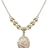 Saint Sebastian Crystal Necklace | 3/4 inch | 6mm Beads _x0014_ 14kt Gold Filled