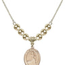 Saint Sebastian Crystal Necklace | 3/4 inch | 6mm Beads _x0014_ 14kt Gold Filled