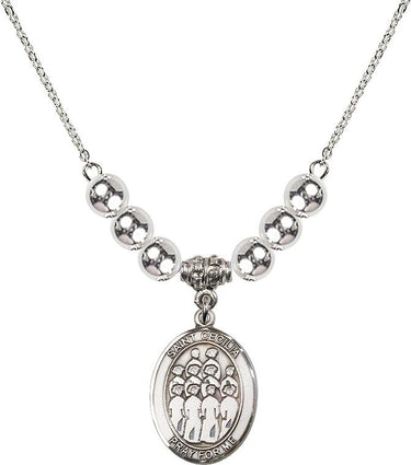 Saint Cecilia Crystal Necklace | 3/4 inch | 6mm Beads _x0014_ Sterling Silver