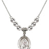 Saint Rita of Cascia Crystal Necklace | 3/4 inch | 6mm Beads _x0014_ Sterling Silver